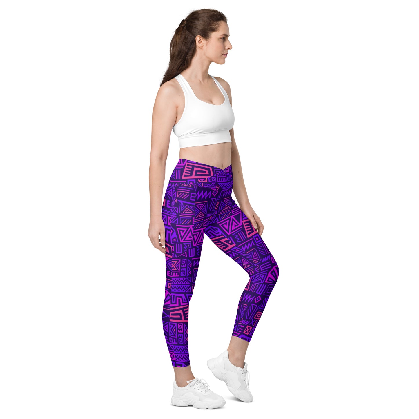 Crossover leggings with pockets