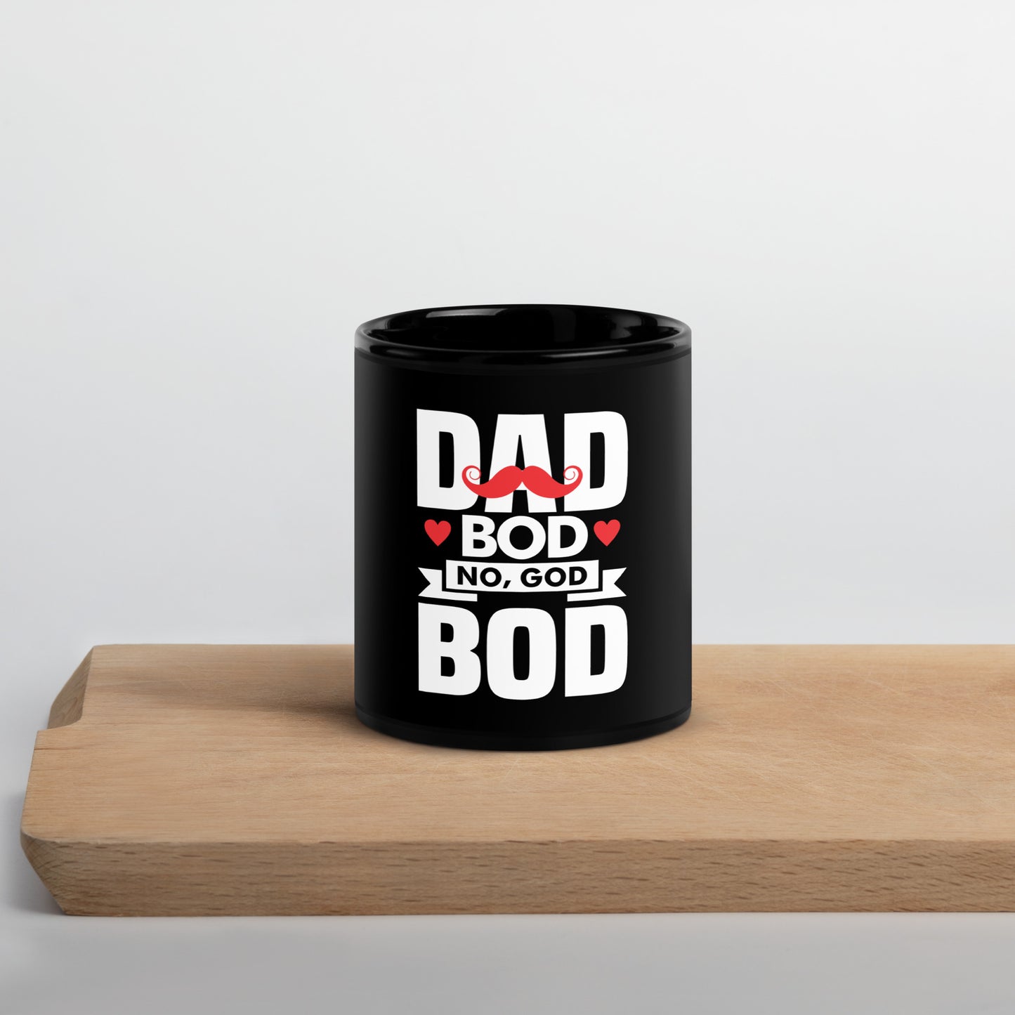 Dad Bod Black Glossy Mug