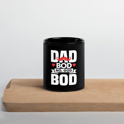 Dad Bod Black Glossy Mug