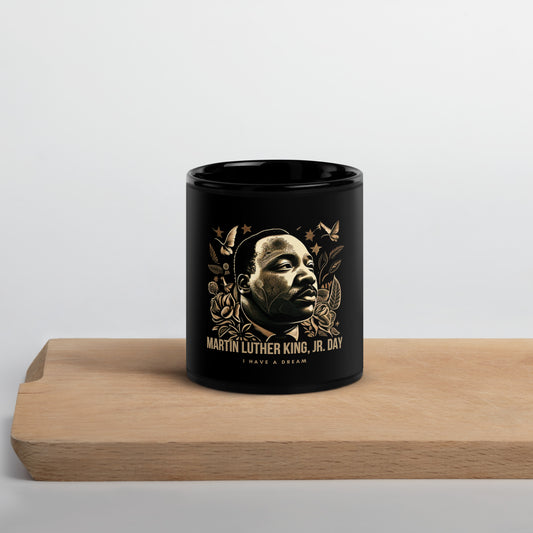 Martin Luther King. JR. Day Black Glossy Mug