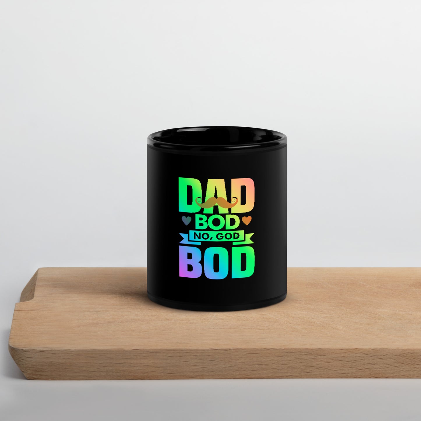 Dad Bod Black Glossy Mug