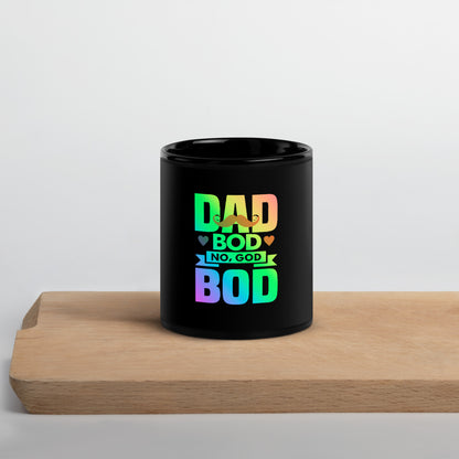 Dad Bod Black Glossy Mug