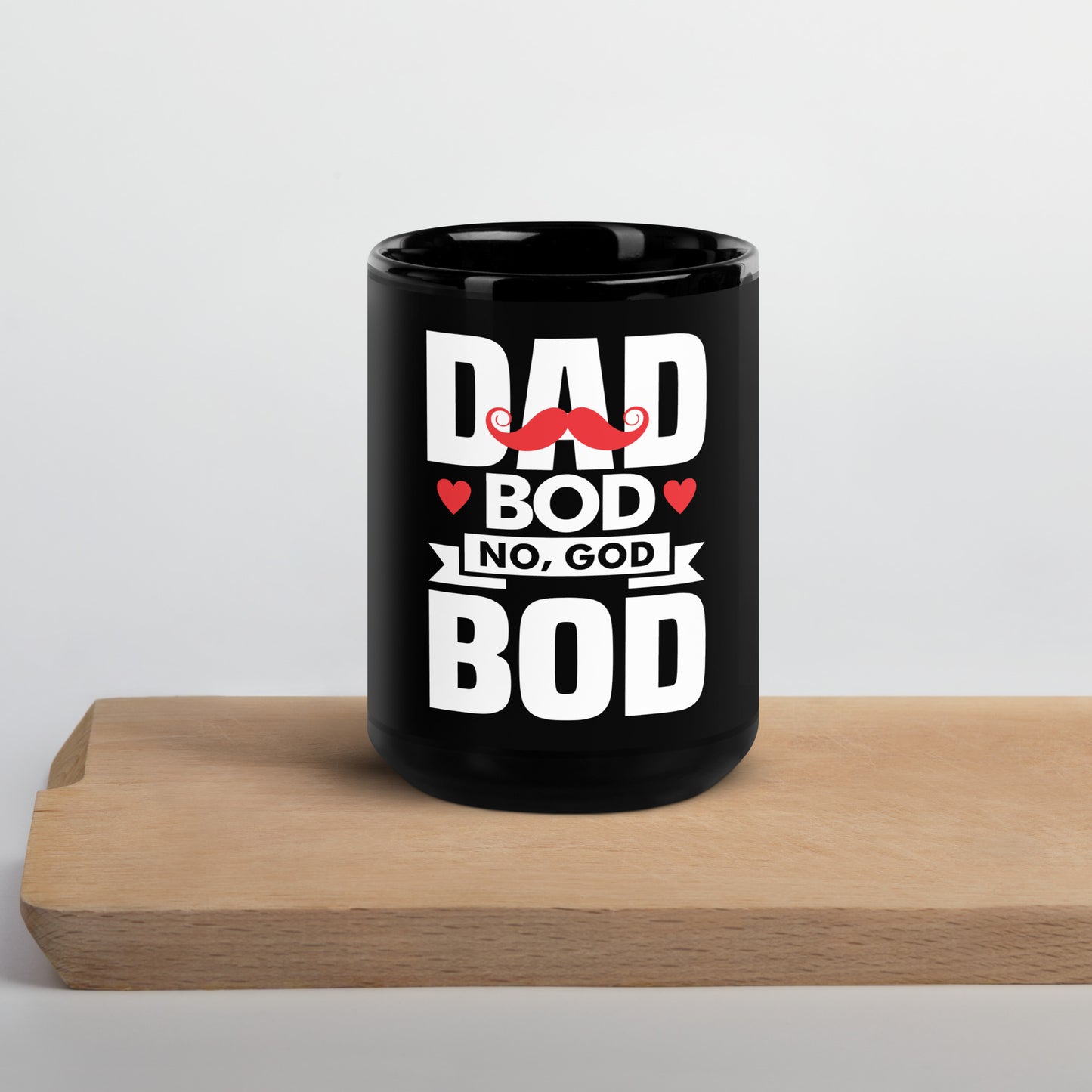 Dad Bod Black Glossy Mug