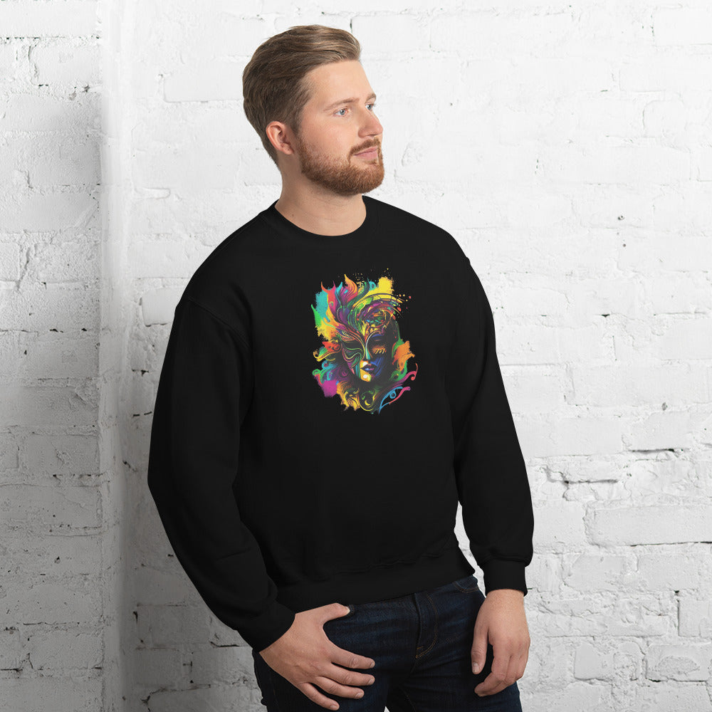 Akongo Abstract Mardi Gras Unisex Sweatshirt