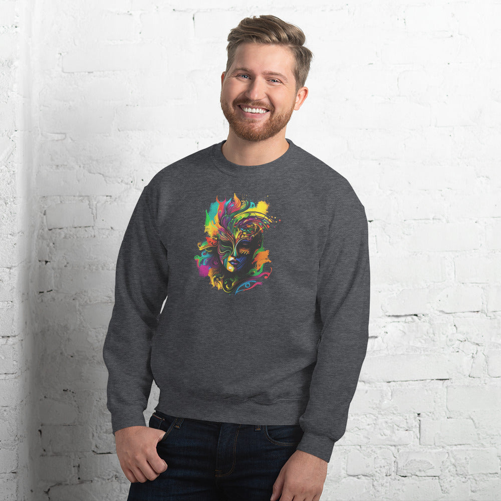 Akongo Abstract Mardi Gras Unisex Sweatshirt