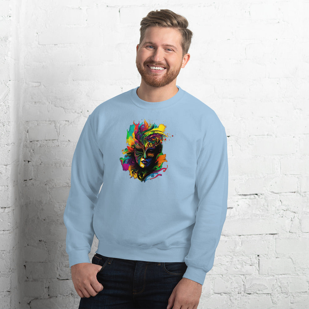 Akongo Abstract Mardi Gras Unisex Sweatshirt