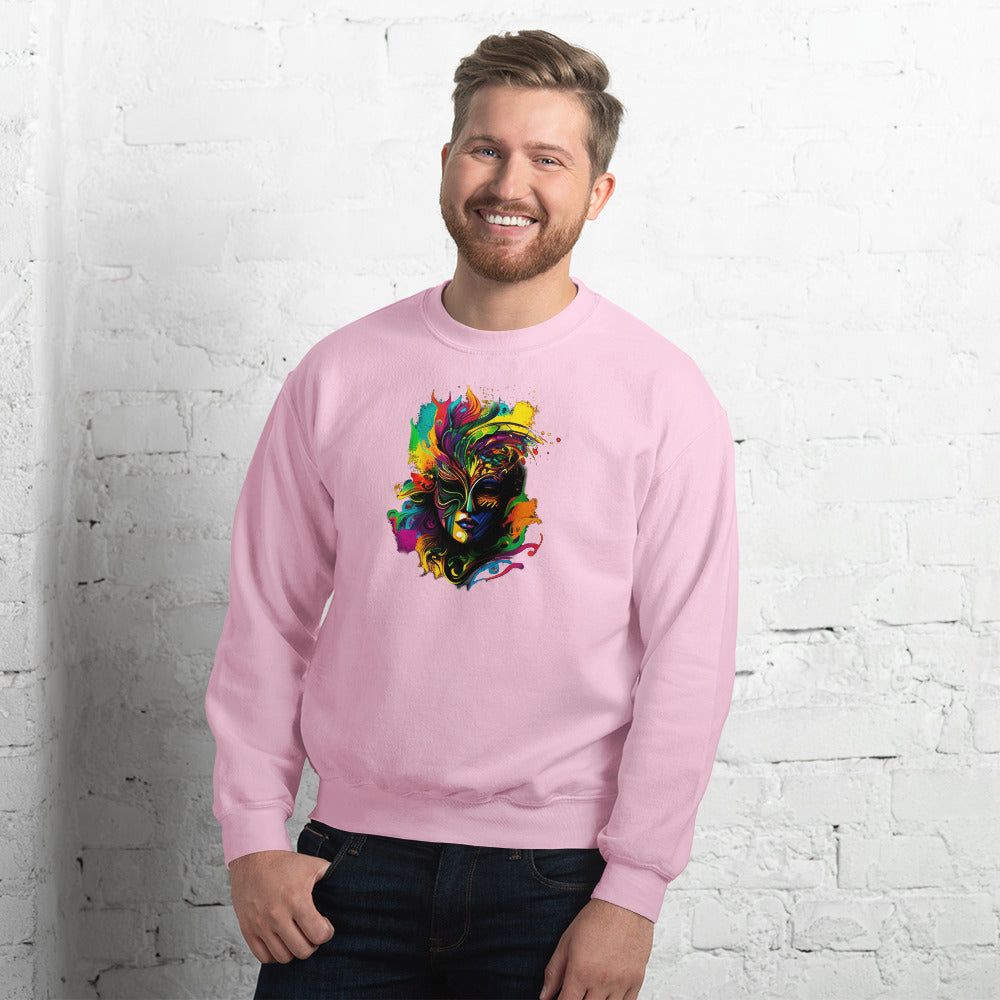 Akongo Abstract Mardi Gras Unisex Sweatshirt