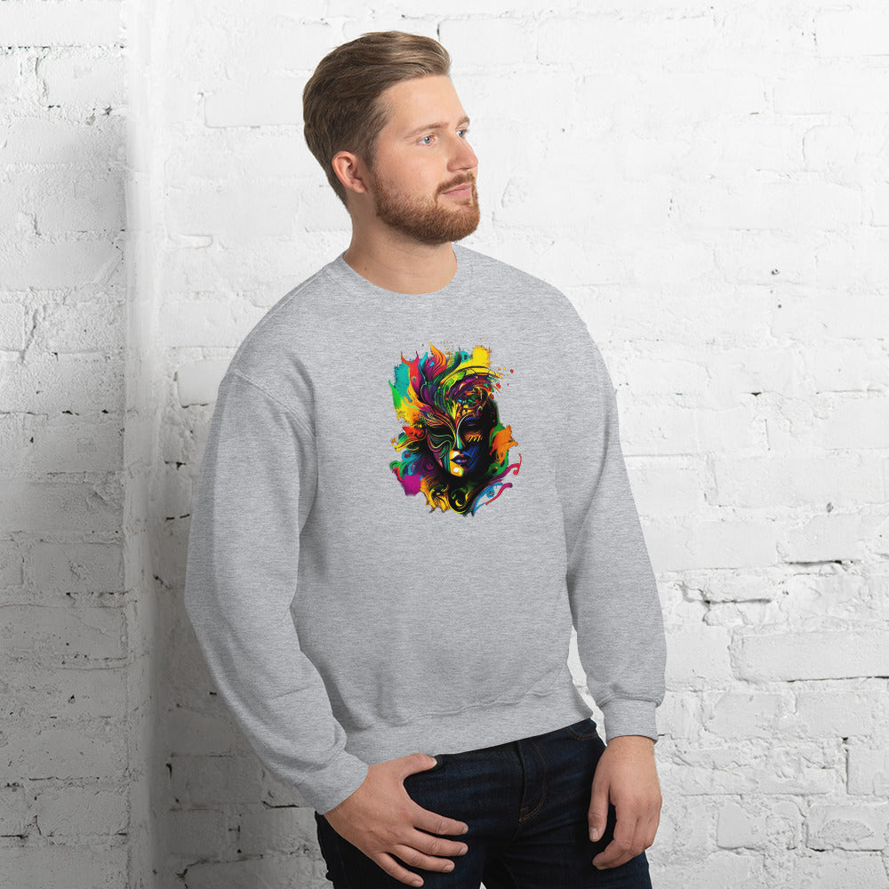 Akongo Abstract Mardi Gras Unisex Sweatshirt