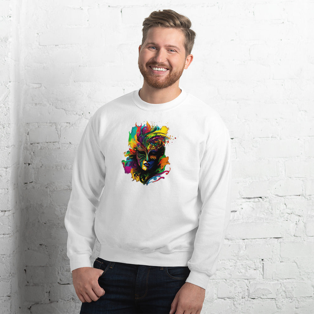 Akongo Abstract Mardi Gras Unisex Sweatshirt