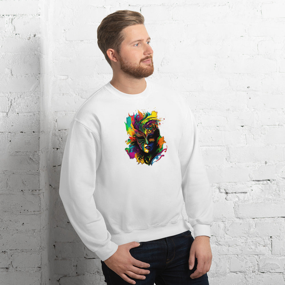 Akongo Abstract Mardi Gras Unisex Sweatshirt