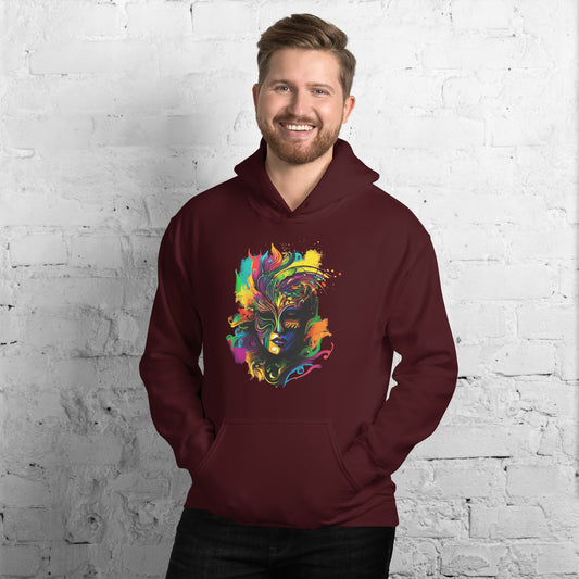 Akongo Abstract Mardi Gras Unisex Hoodie