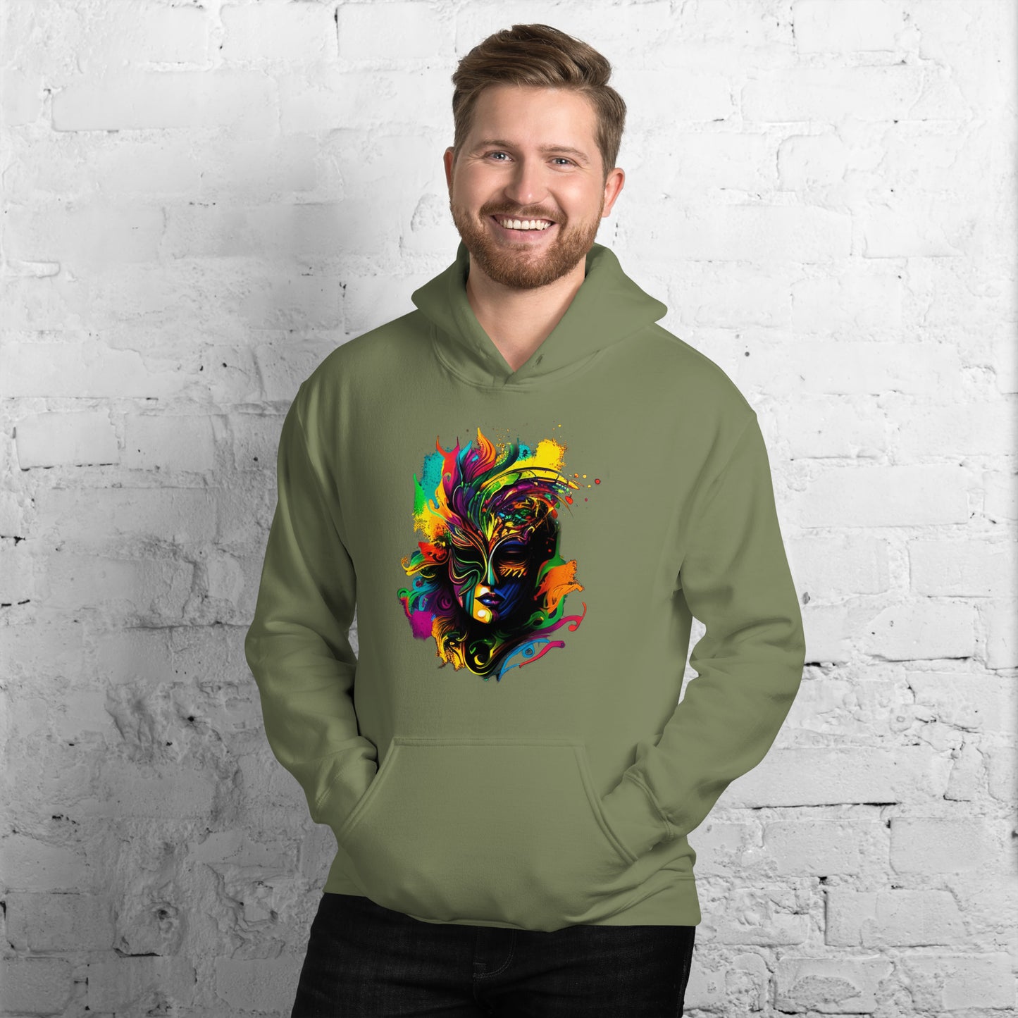 Akongo Abstract Mardi Gras Unisex Hoodie