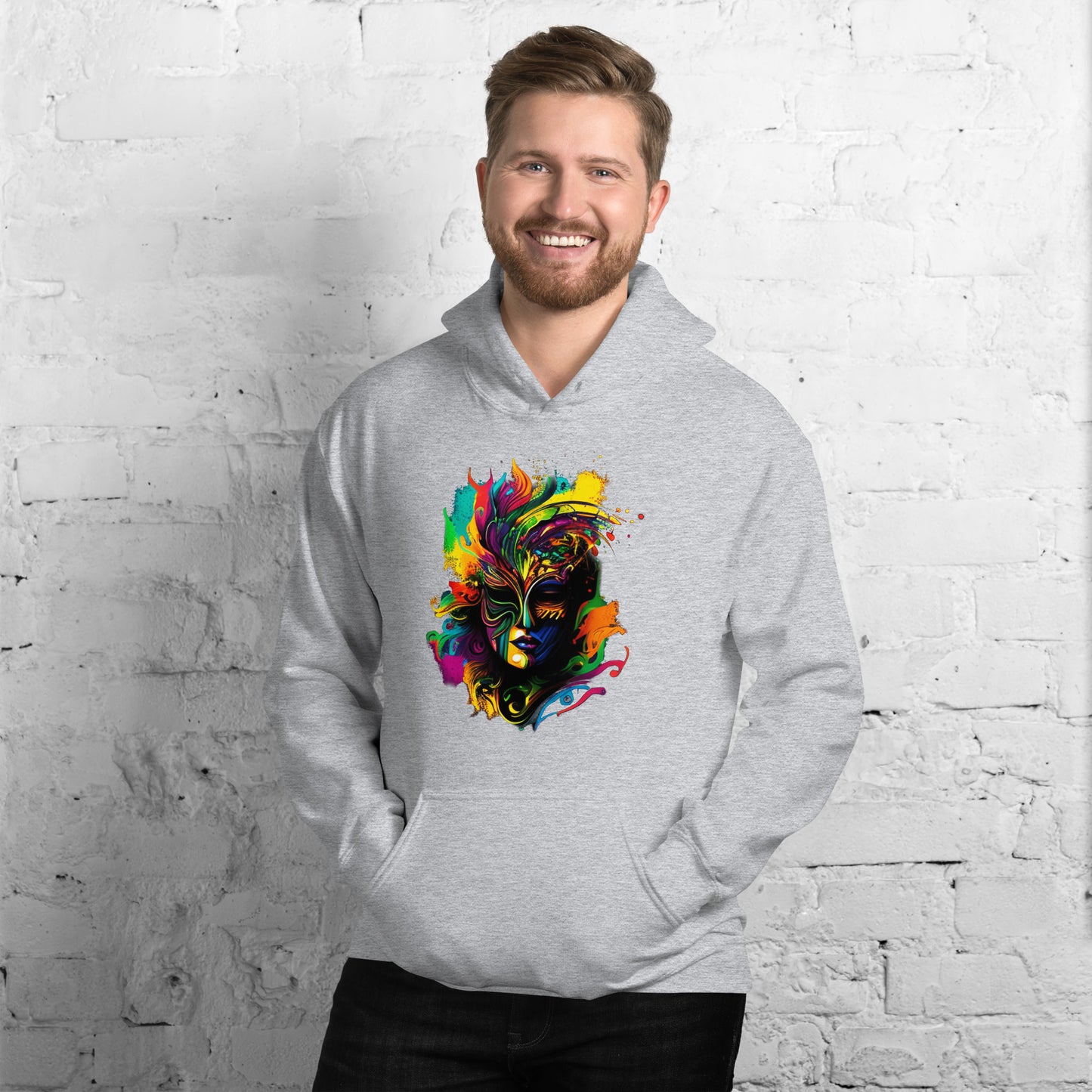 Akongo Abstract Mardi Gras Unisex Hoodie