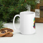 Akongo Abstract Mardi Gras White glossy mug